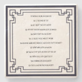 Das Kölsche Grundgesetz – Köln Cologne Jugendstil Stenen Onderzetter (Voorkant)