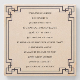 Das Kölsche Grundgesetz – Köln Cologne Jugendstil Stenen Onderzetter