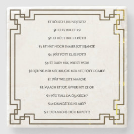 Das Kölsche Grundgesetz – Köln Cologne Jugendstil Stenen Onderzetter