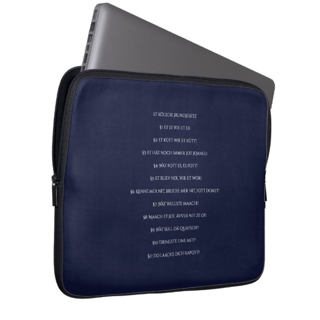 Das Kölsche Grundgesetz - Köln Keulen Cöln Laptop Sleeve (Voorkant Rechts)