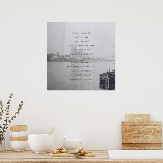 Das Kölsche Grundgesetz - Kölsch - Keulen - Keulen Poster (Keuken)