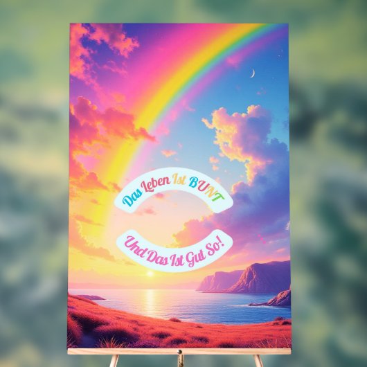 Das Leben ist BUNT Acryl Bord (Neutraal)