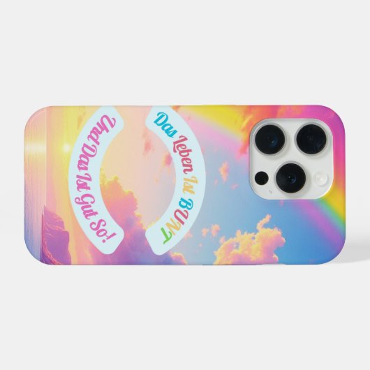 Das Leben ist BUNT iPhone Hoesje (Achterkant horizontaal)