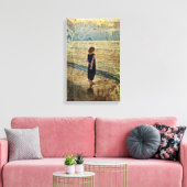 Das Mädchen am Strand Canvas Afdruk (Insitu (Woonkamer))