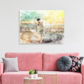 Das Mädchen am Strand Canvas Afdruk (Insitu (Woonkamer))