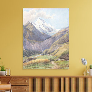 Das Mölltal mit dem Großglockner - Carl Lafite Canvas Afdruk