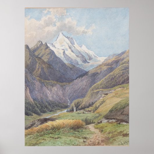 Das Mölltal mit dem Großglockner - Carl Lafite Poster (Voorkant)