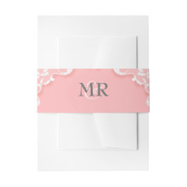  das Monogram roze bruiloft Uitnodigingen Wikkel