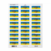 Das okrainische Muster im Volksstil auf der Flagge Etiket (Full Sheet)