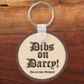 Da's op Darcy. Button Sleutelhanger (Voorkant)