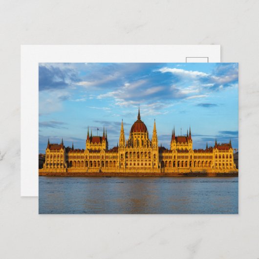Das Parlamentsgebäude in Budapest an der Donau Pos Briefkaart (Voorkant / Achterkant)