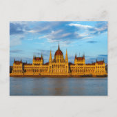Das Parlamentsgebäude in Budapest an der Donau Pos Briefkaart (Voorkant)