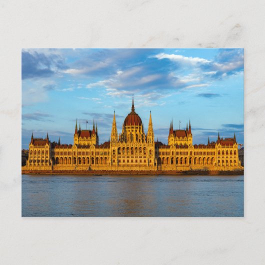 Das Parlamentsgebäude in Budapest an der Donau Pos Briefkaart (Voorkant)