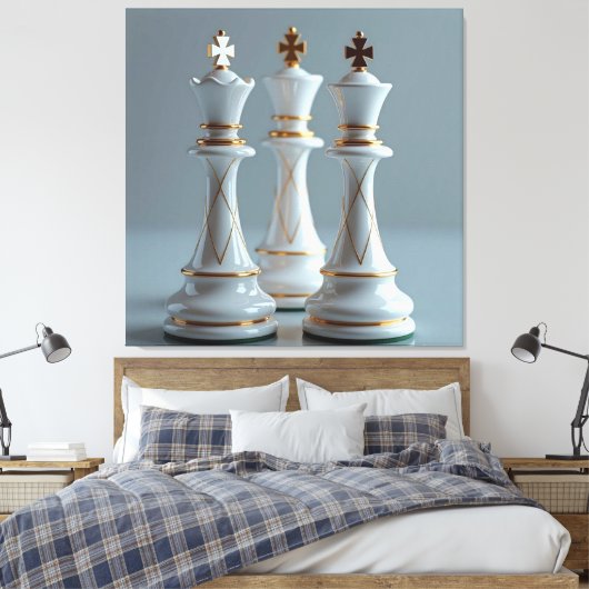 Das Spiel der Könige – Schach Canvas Afdruk (Insitu (Slaapkamer))