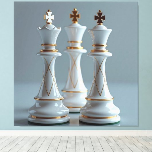 Das Spiel der Könige – Schach Canvas Afdruk (Insitu (Houten vloer))