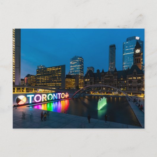 Das Stadtzentrum von Toronto bei Nacht Briefkaart (Voorkant)