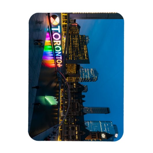 Das Stadtzentrum von Toronto bei Nacht Magneet (Verticaal)