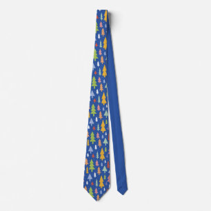 Das stropje Kleurrijke Kerstbomen Blauw Feestelijk