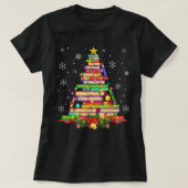 Das Tree Library kerstlampje Bomebook Lover T-shirt (Design voorkant)