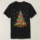 Das Tree Library kerstlampje Bomebook Lover T-shirt (Design voorkant)