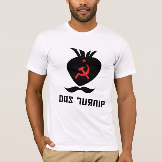 Das Turnip (turnip, hamer/sikkel, en snor) T-shirt (Voorkant)