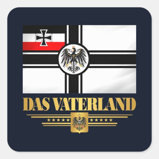 Das Vaterland Vierkante Sticker (Voorkant)