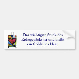 Das wichtigste Stück des Reisegepäcks Bumpersticker