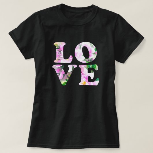 Das Wort "Liebe" aus Blumen T-shirt (Design voorkant)