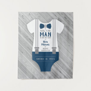 Dasbaby Shower Achtergrond met Strikje, Marineblau Wandkleed
