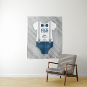 Dasbabyfeest achtergrond met strikje, marineblauw, wandkleed (In situ)