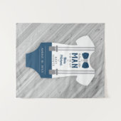 Dasbabyfeest achtergrond met strikje, marineblauw, wandkleed (Voorkant (horizontaal))