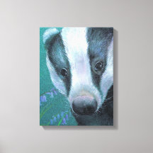 Dasbad in het bos met blauwe klokjes canvasprint