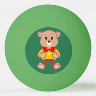 Dasbeer met vlinderdas op groen pingpongbal