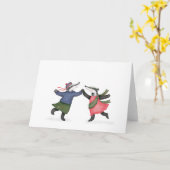 Dasborenkaart met das en ceilidh kaart (Gele Bloem)