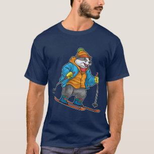 Dasborstel Skiloper Ski Wintersporten T-shirt