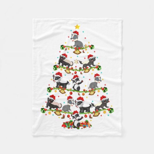 Dasborstverlichting Kerstman Dasborst Kerstboom Fleece Deken (Voorkant)