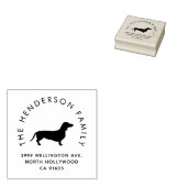 Daschhund Sausage Dog Custom Family Return Address Rubberstempel (Gestempeld)