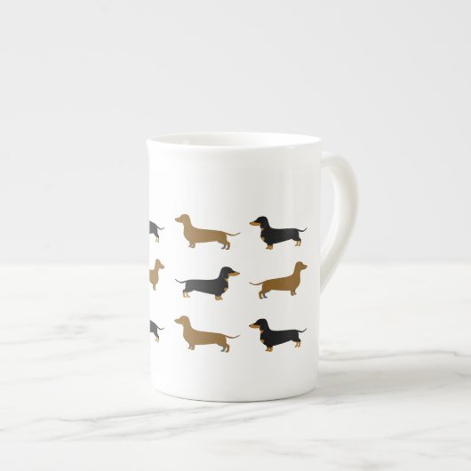 Daschund Bone-China-mok Bone China Mok (Voorkant rechts)