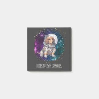 Daschund Dog Astronaut Ruimteonderzoek Astronomie Post-it® Notes