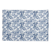 Daschund Dog Blue Toile Pattern Kussensloop (Achterkant)