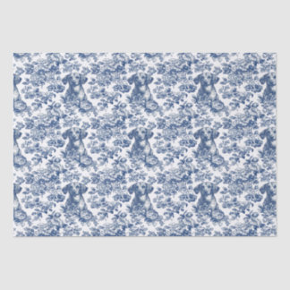 Daschund Dog Blue Toile Pattern Tissuepapier