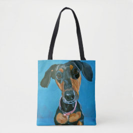 Daschund Dog Canvas tas