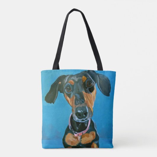 Daschund Dog Canvas tas (Achterkant)