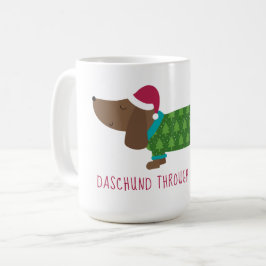 Daschund Door De Sneeuw Cartoon Koffiemok