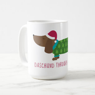 Daschund Door De Sneeuw Cartoon Koffiemok
