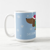 Daschund door de sneeuw geïllustreerde koffie-Mok Koffiemok (Links)
