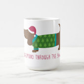 Daschund door de sneeuwCartoon Koffiemok (Center)