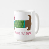 Daschund door de sneeuwCartoon Koffiemok (Voorkant rechts)