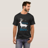 Daschund Gift through the Snow-kerstgeweer T-shirt (Voorkant volledig)
