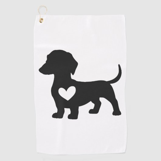 Daschund golfhanddoek (Voorkant)